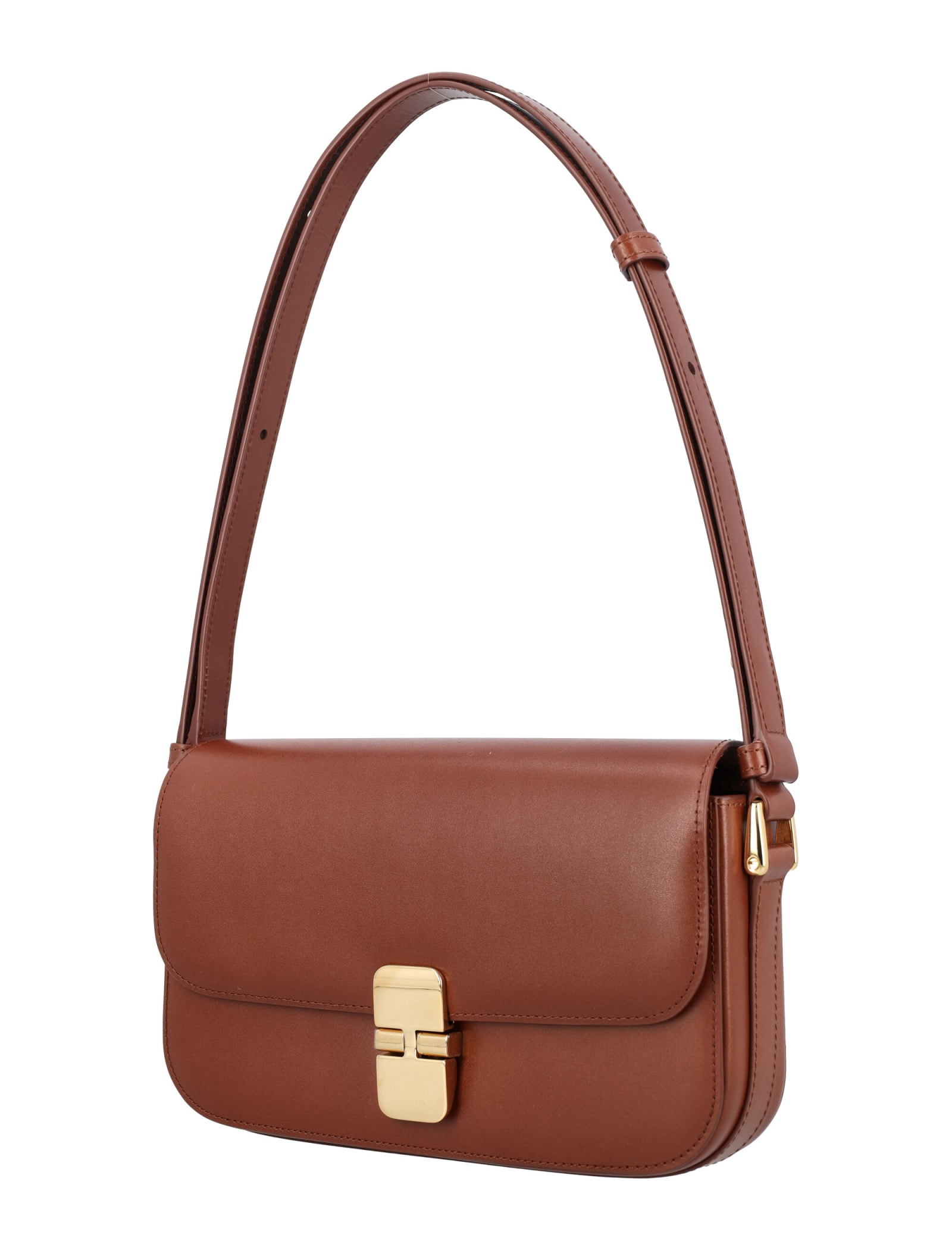 Shop Apc Grace Baguette Bag In Hazelnut