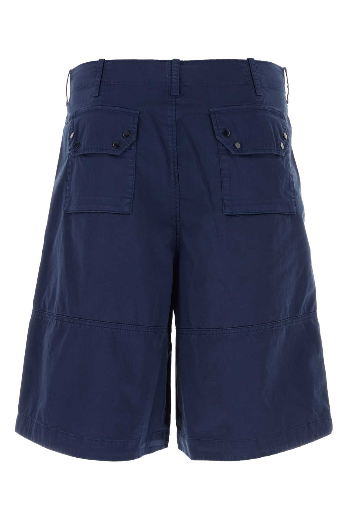 Ten C Blue Stretch Cotton Bermuda Shorts In Blunotte