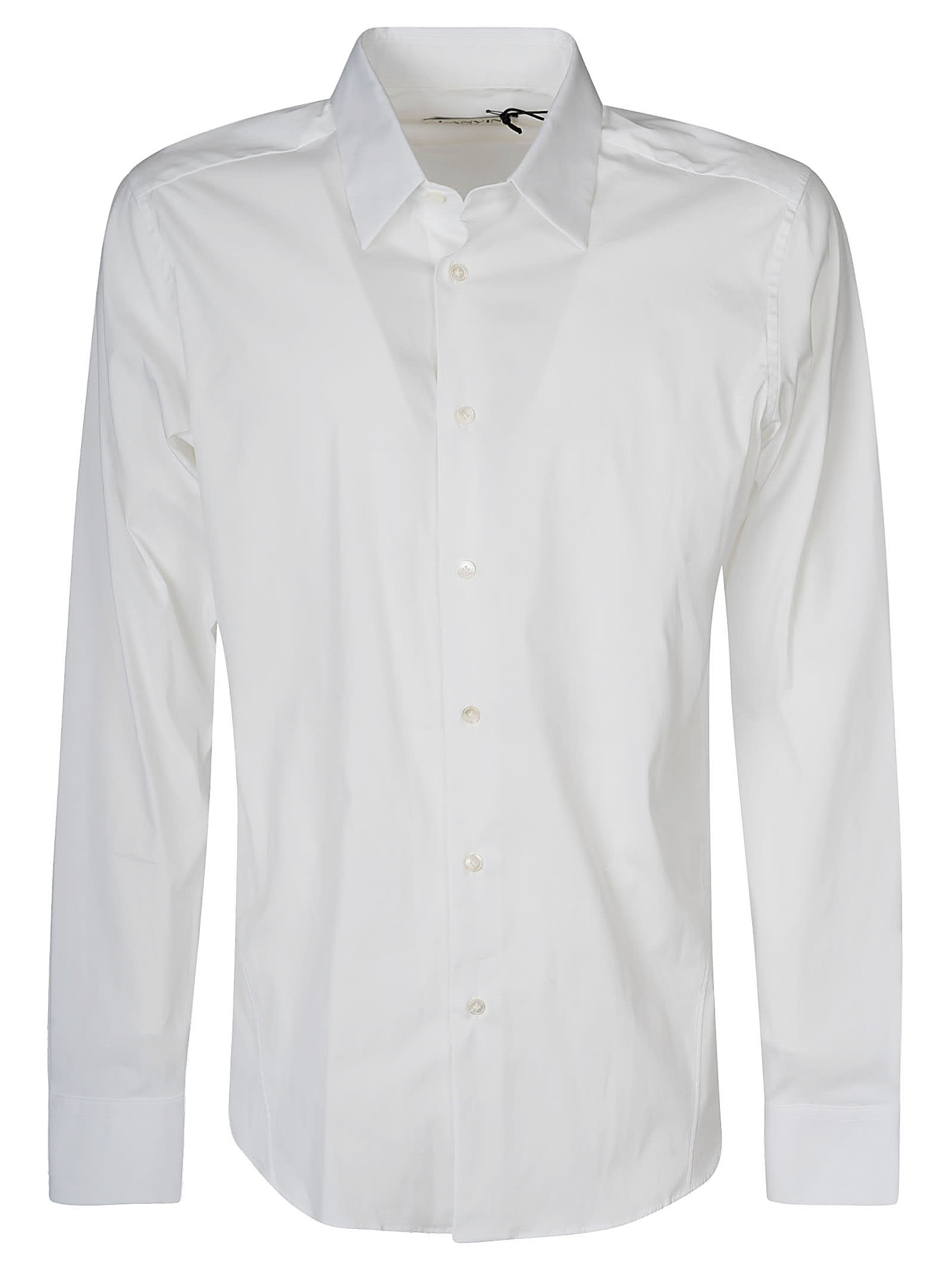 Lanvin Round Hem Plain T-shirt In Bianco