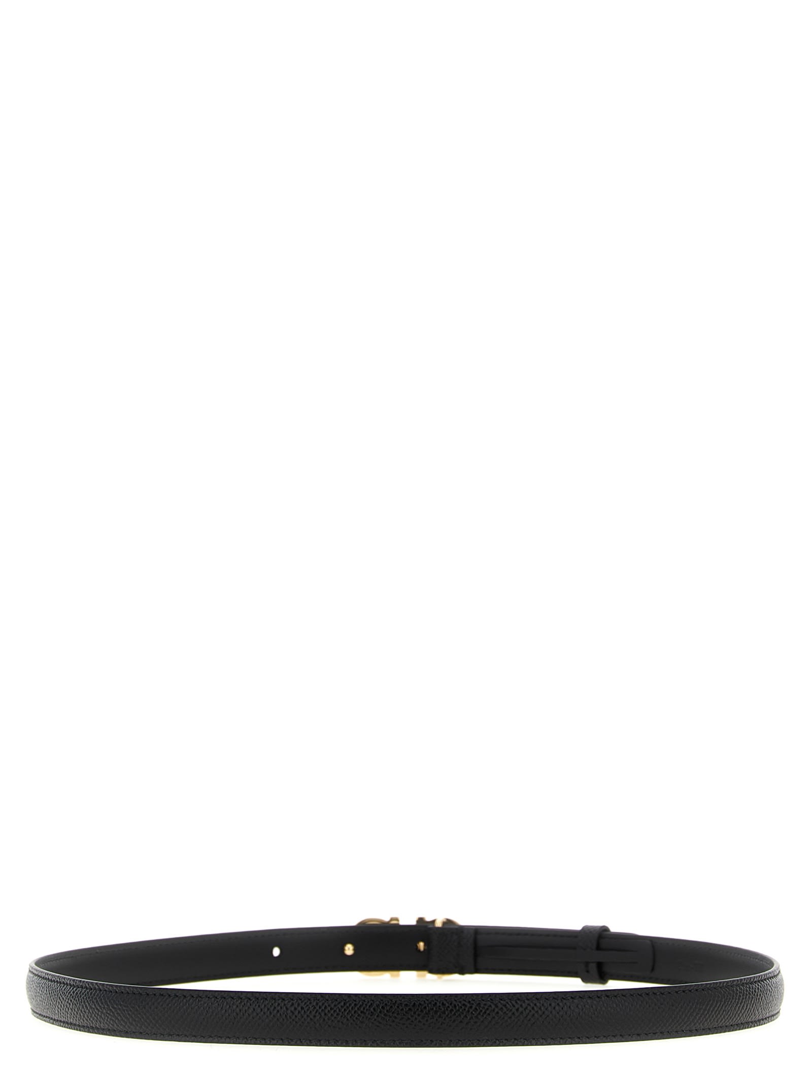Ferragamo Logo Buckle Belt In Black