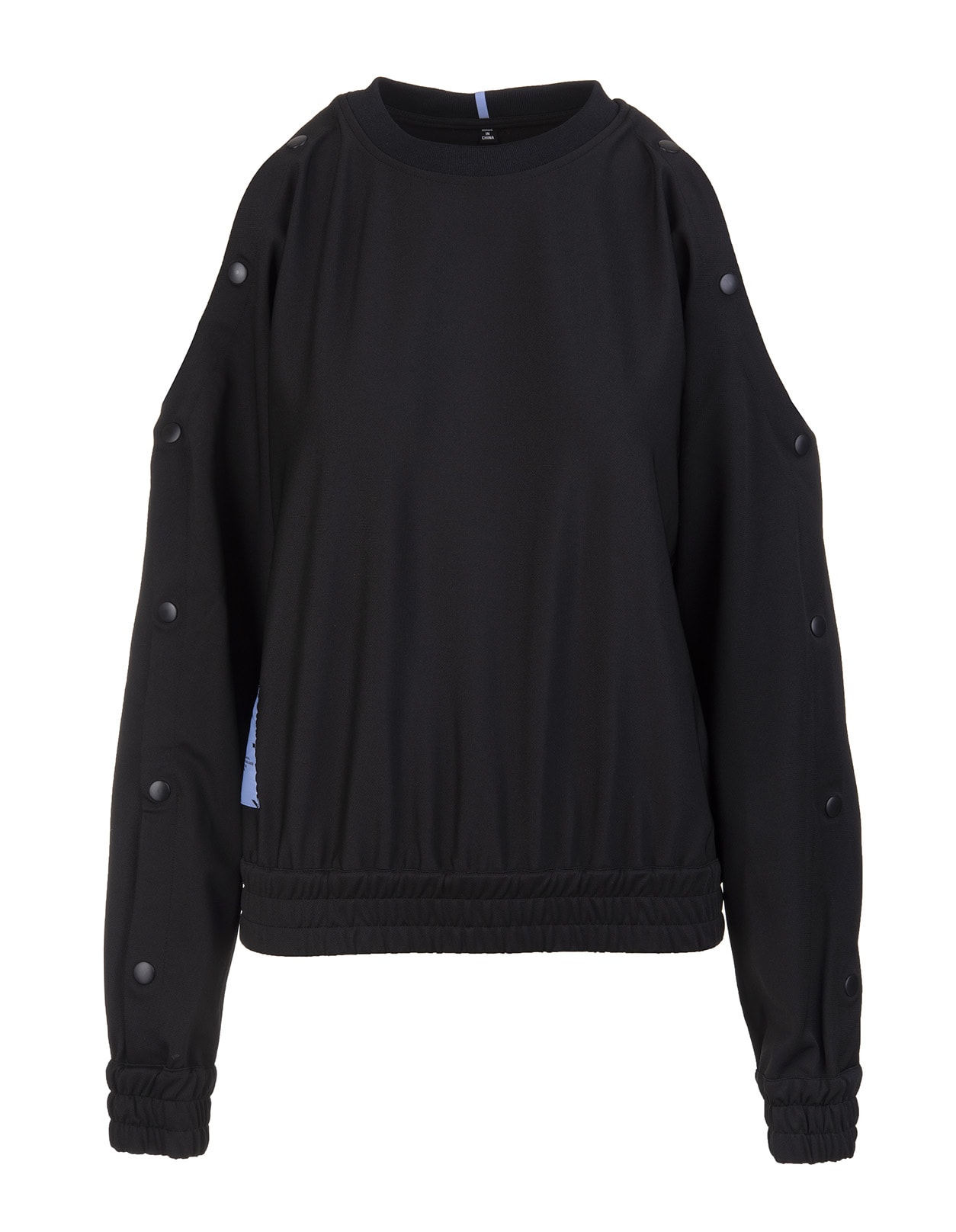 McQ Alexander McQueen Woman Black Sweatshirt With Off Shoulders