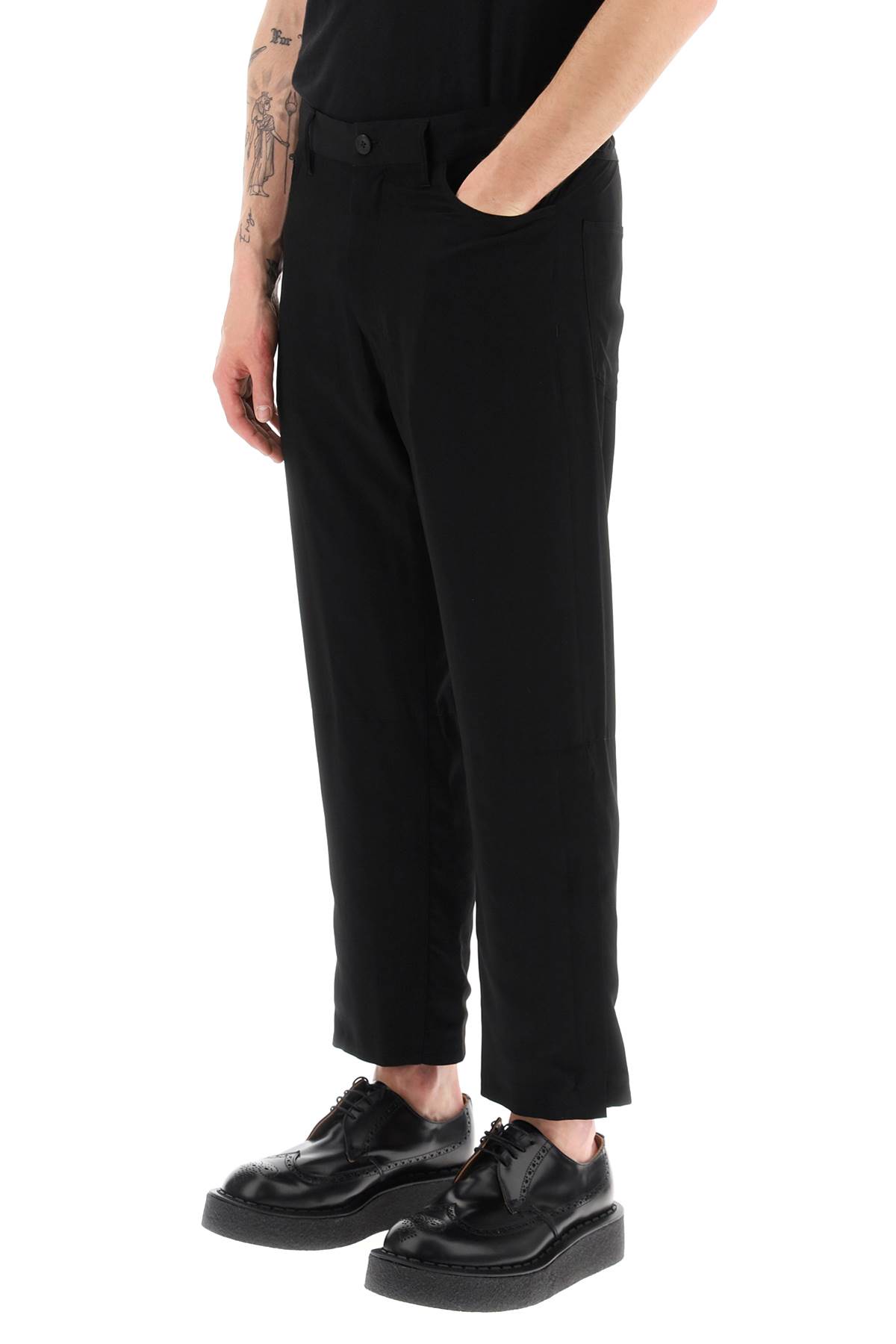 Shop Yohji Yamamoto Fluid Five-pocket Pants In Black (black)