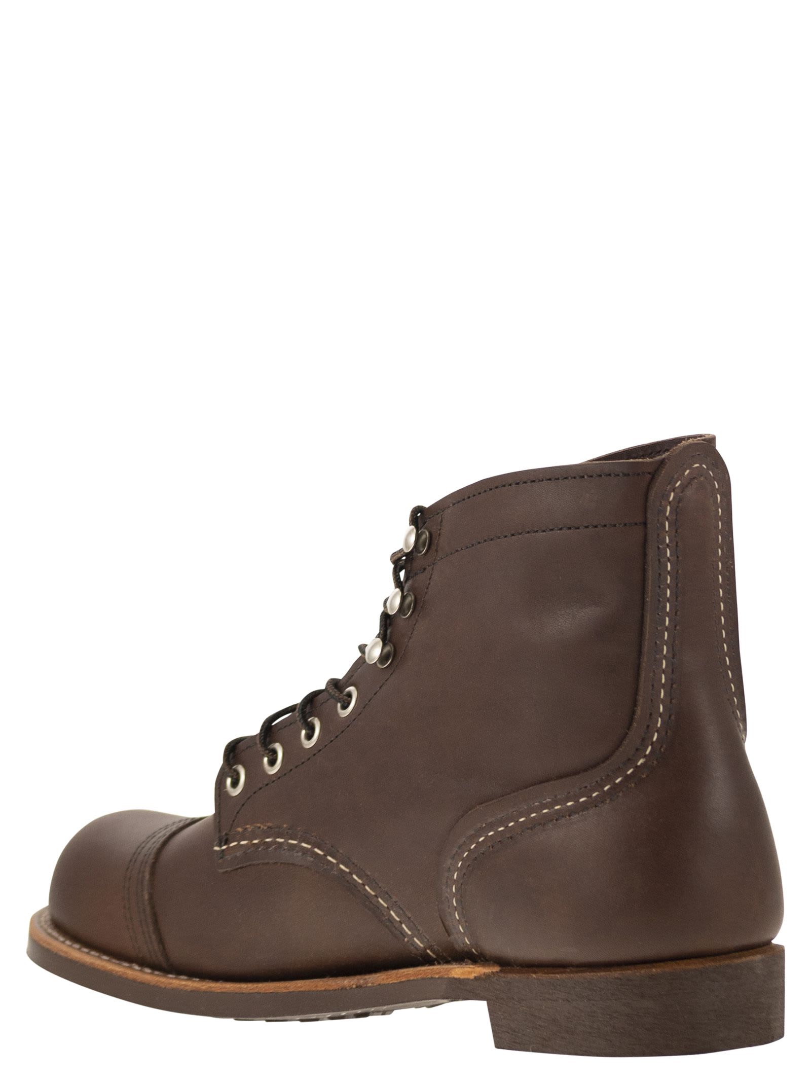 Shop Red Wing Iron Ranger Amber - Laced Boot In Brown