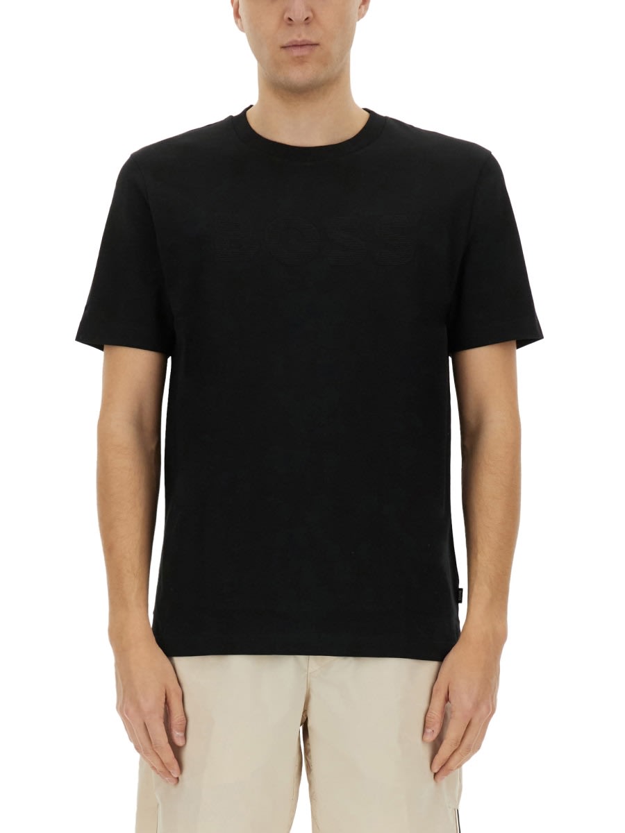 Hugo Boss Boss Cotton Jersey T Shirt In Black