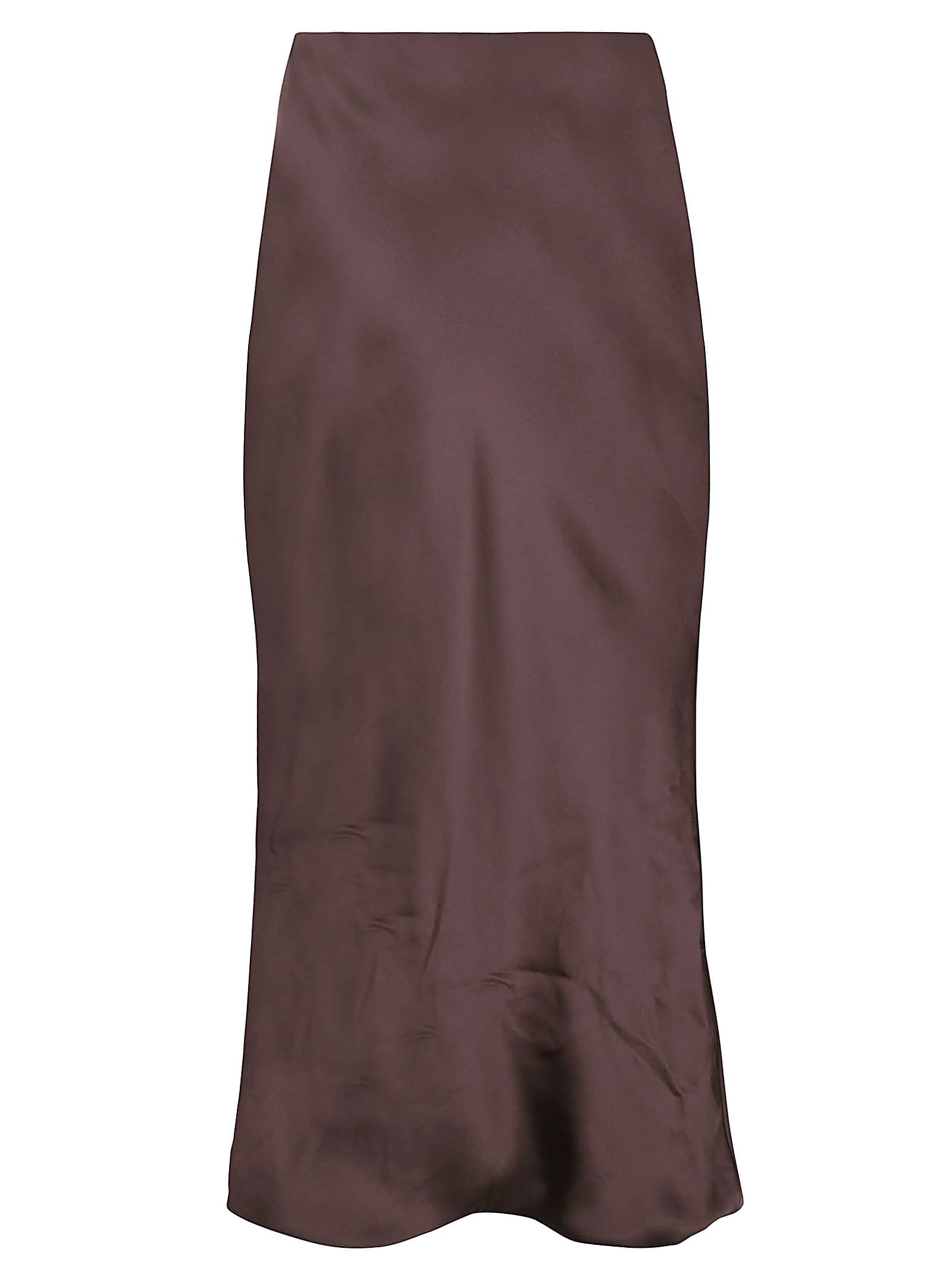 Shop Norma Kamali Bias Obie Skirt In Chocolate