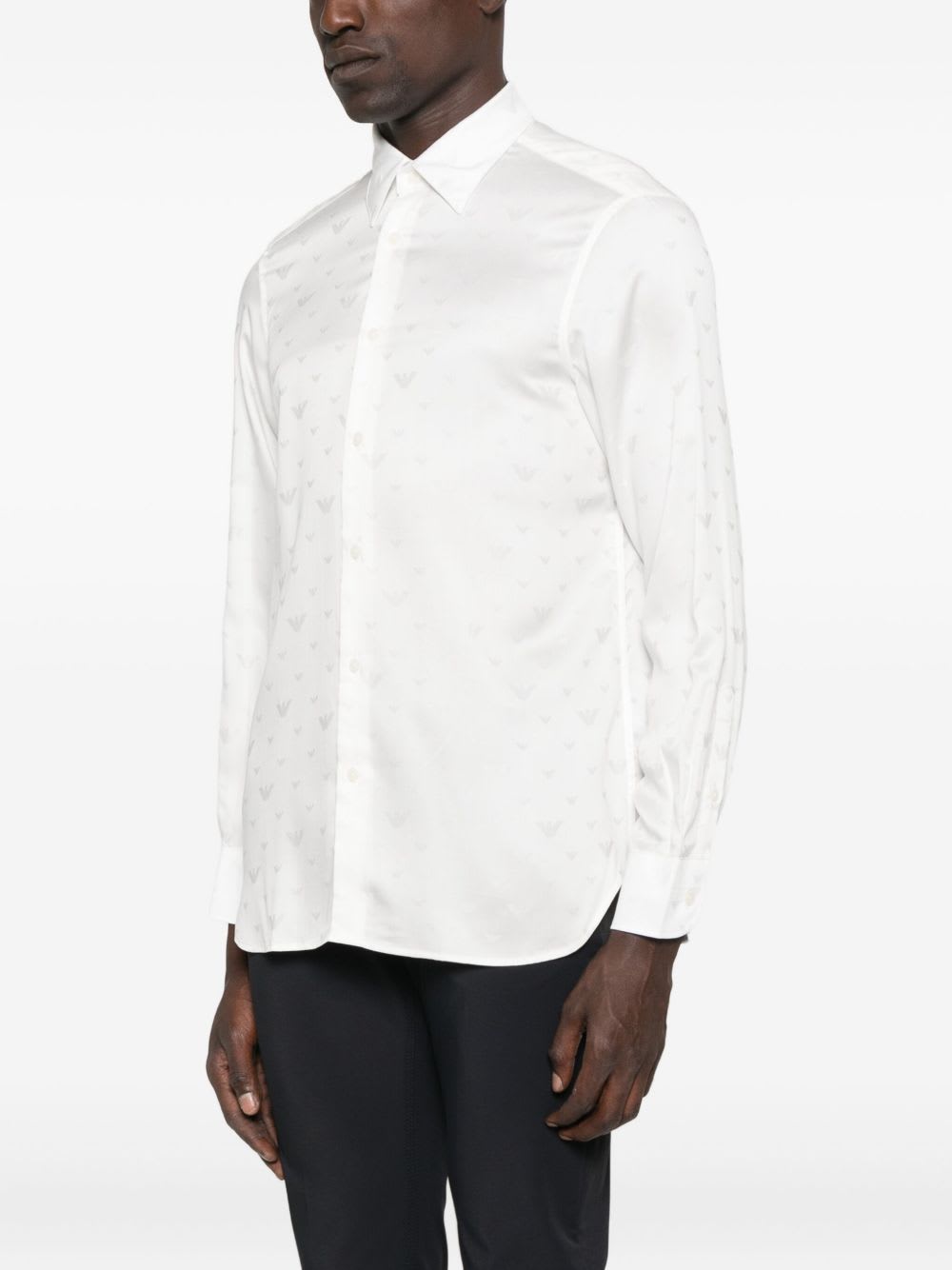 Emporio Armani Shirt Linen Collar Button-down In White
