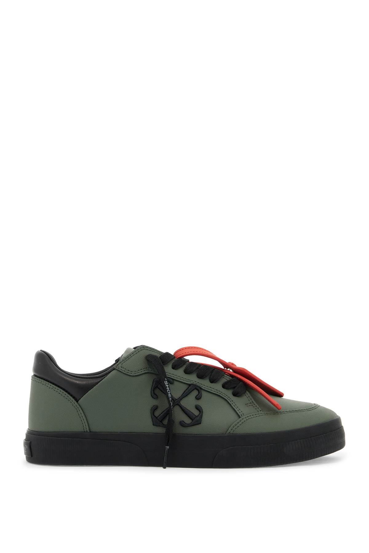 Shop Off-white Low Vulcanized Sneakers In Military Green - Black (green)