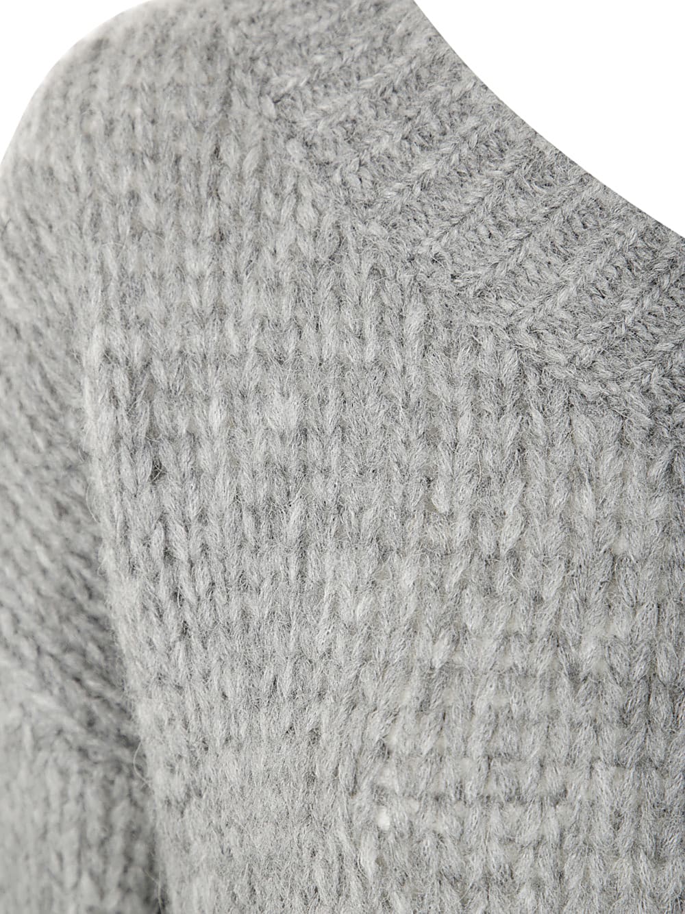 Shop Nuur V Neck Over Sweater In Grey