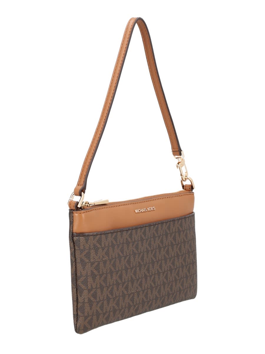 Michael Kors Clutch Bag With Logo In Brown