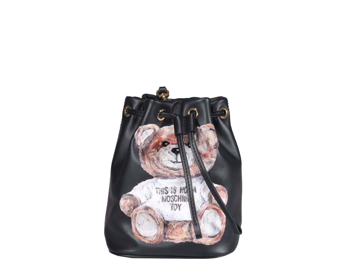 Moschino Painted Teddy Bear Bucket Bag