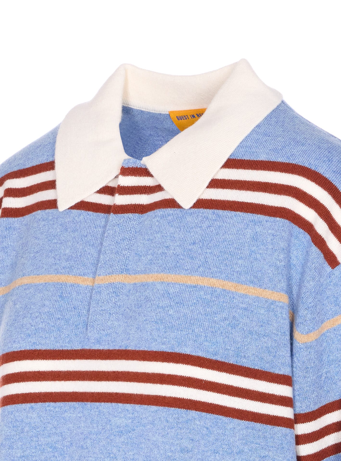 Guest In Residence Women Cashmere Striped Polo Shirt In Blue