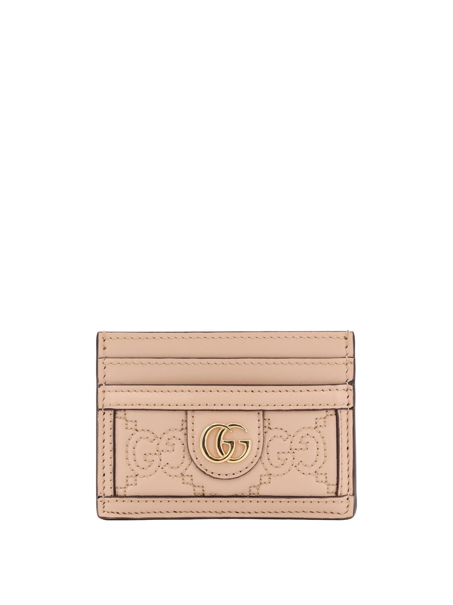 Shop Gucci Card Holder In Pink/sand