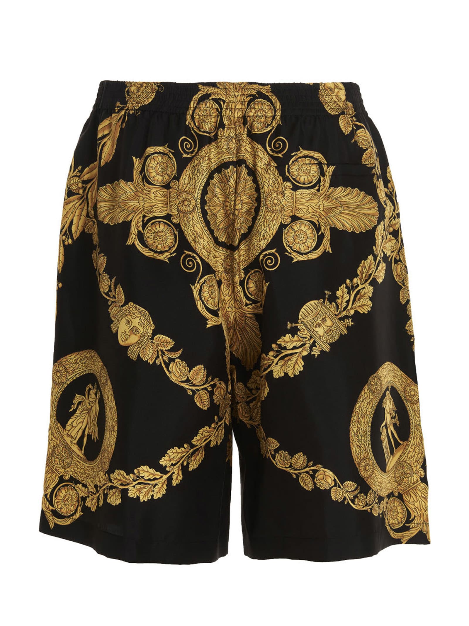 Shop Versace Barocco Bermuda Shorts In Multicolor