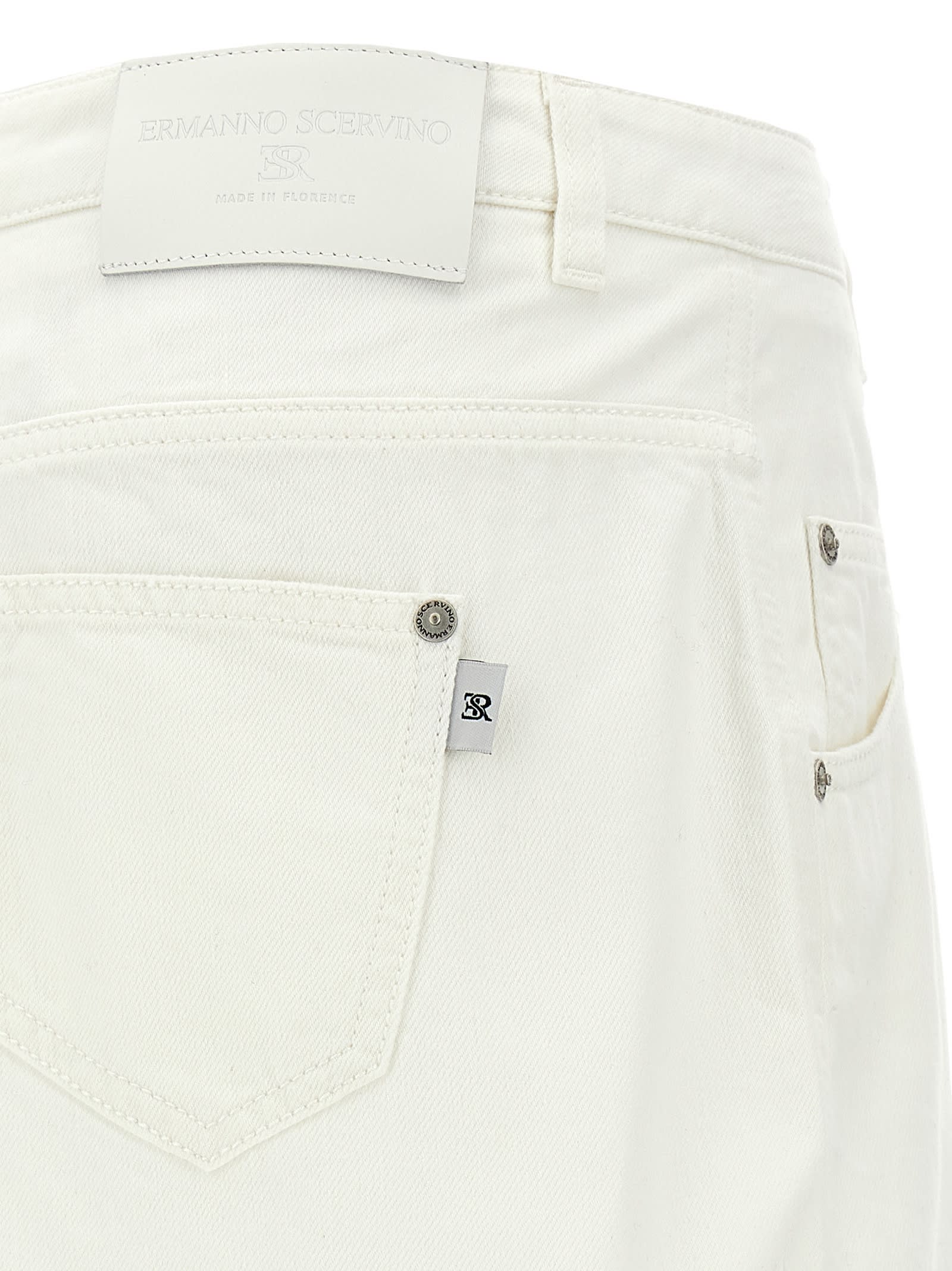 Ermanno Scervino Bermuda Shorts Frayed Hem Detail In White