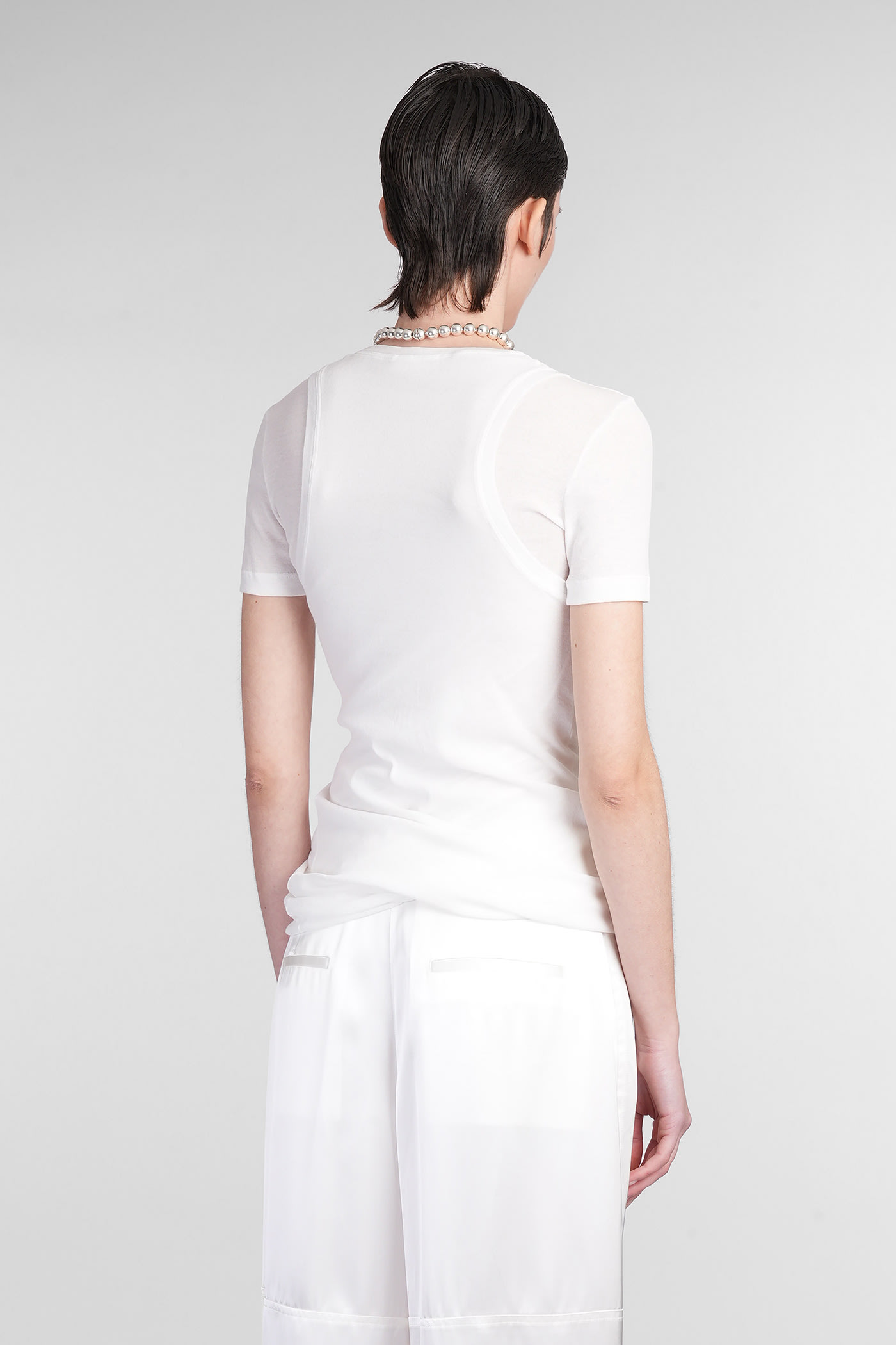 Jil Sander Top Cn Ls Topwear In White Cotton In White