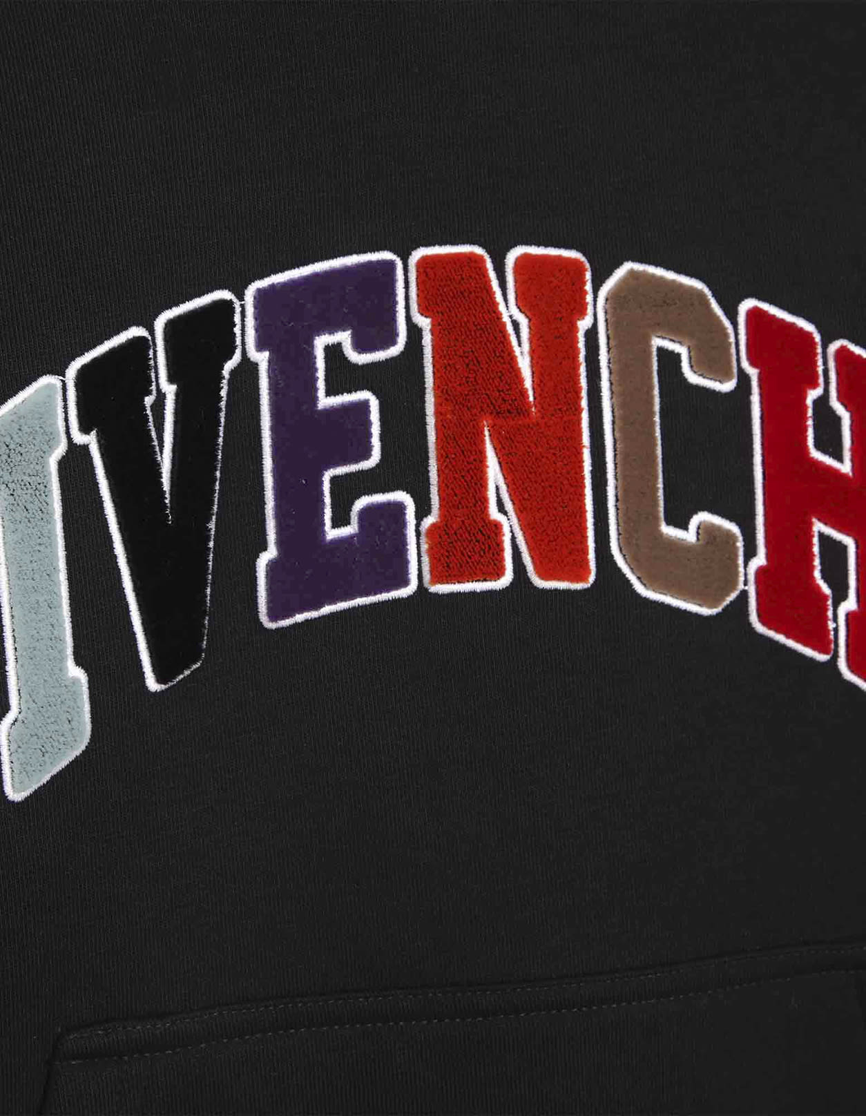 Shop Givenchy Black Hoodie With Multicoloured Signature In B Nero