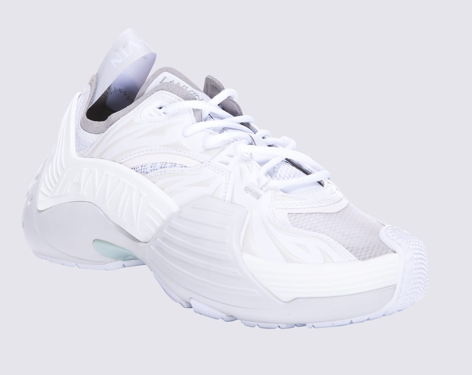 Shop Lanvin White Mesh Flash-x Sneakers