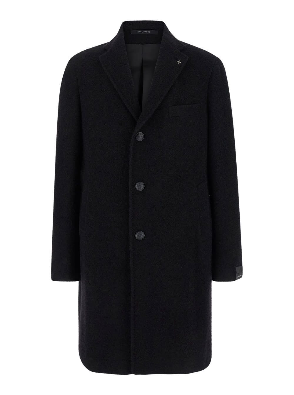 Tagliatore Black Single-breasted Jacket With Buttons In Wool Blend Man