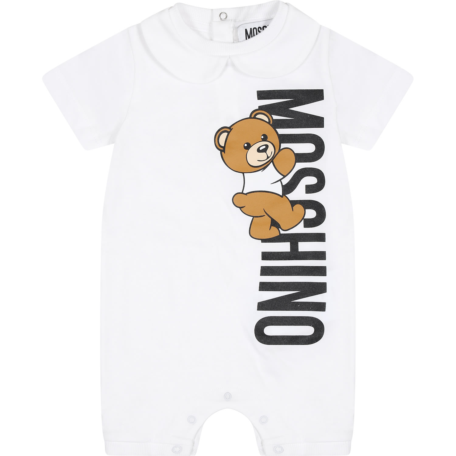 Moschino White Romper For Baby Kids With Teddy Bear