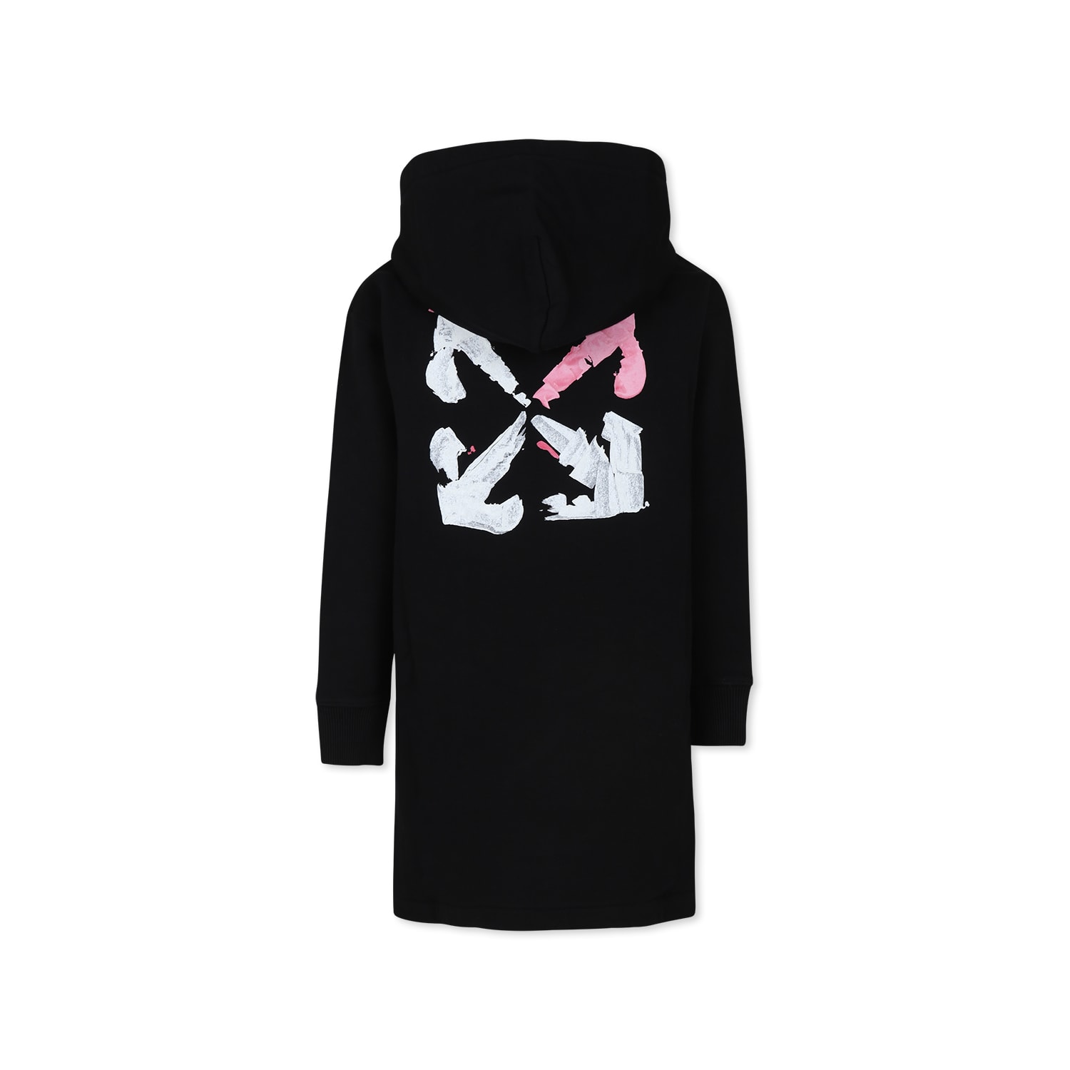 Off-white Black Dress For Girl With Logo In Black