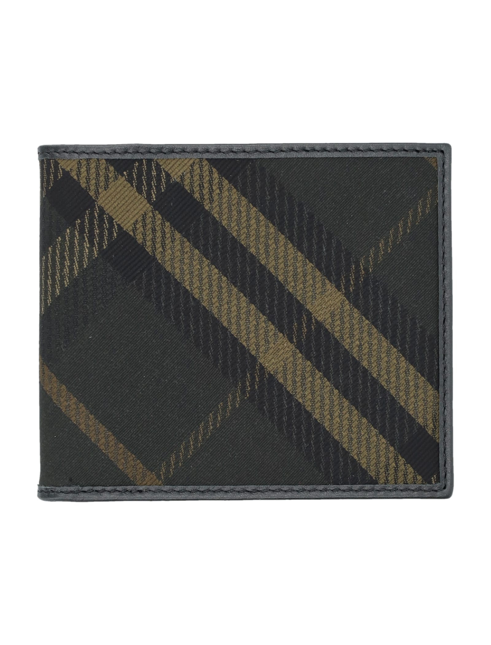 Shop Burberry Check Bifold Wallet In Shadow