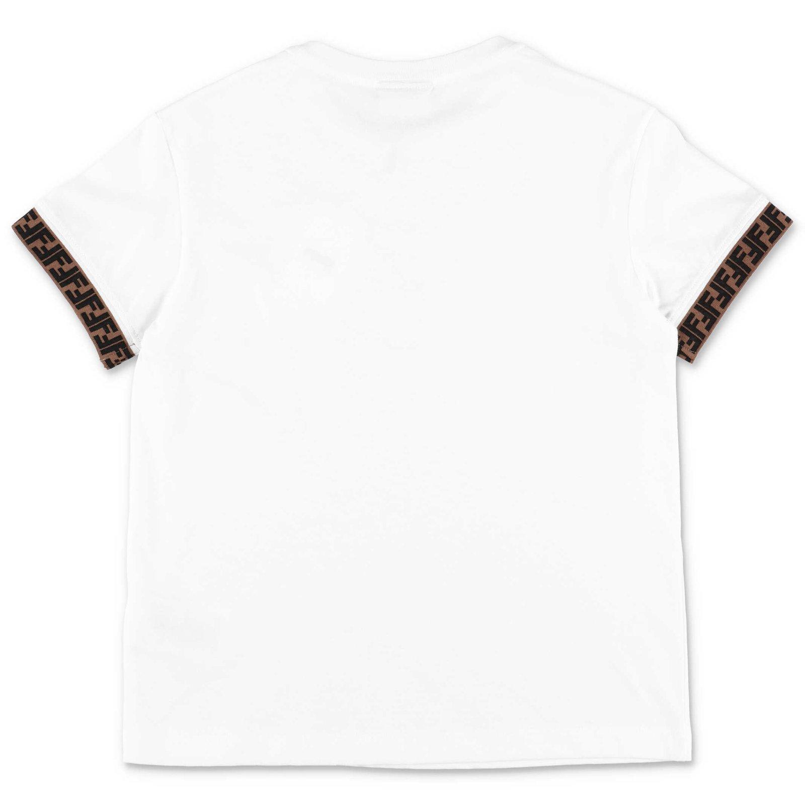 Shop Fendi Ff Trim T-shirt In White