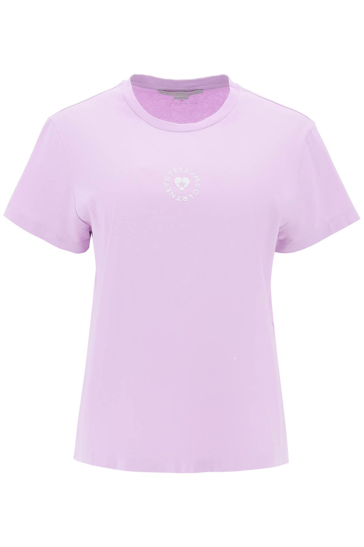 Shop Stella Mccartney Iconic Mini Heart T-shirt In Washed Lilac (purple)