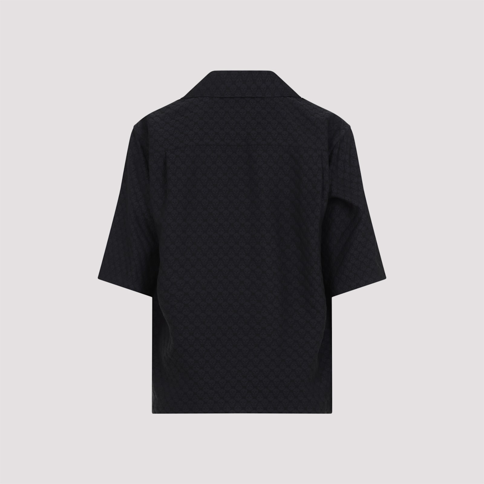Alexander Mcqueen Viscose Shirt With Subtle Skull Pattern In Black