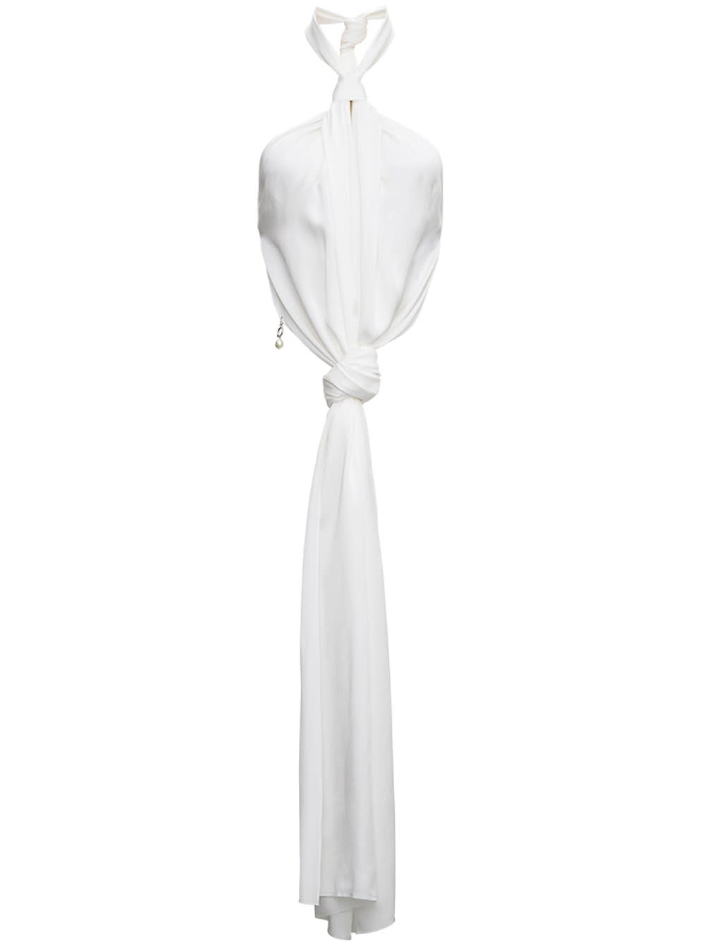 GIVENCHY WHITE DRAPED TOP WITH BACK NECKLINE,11823973