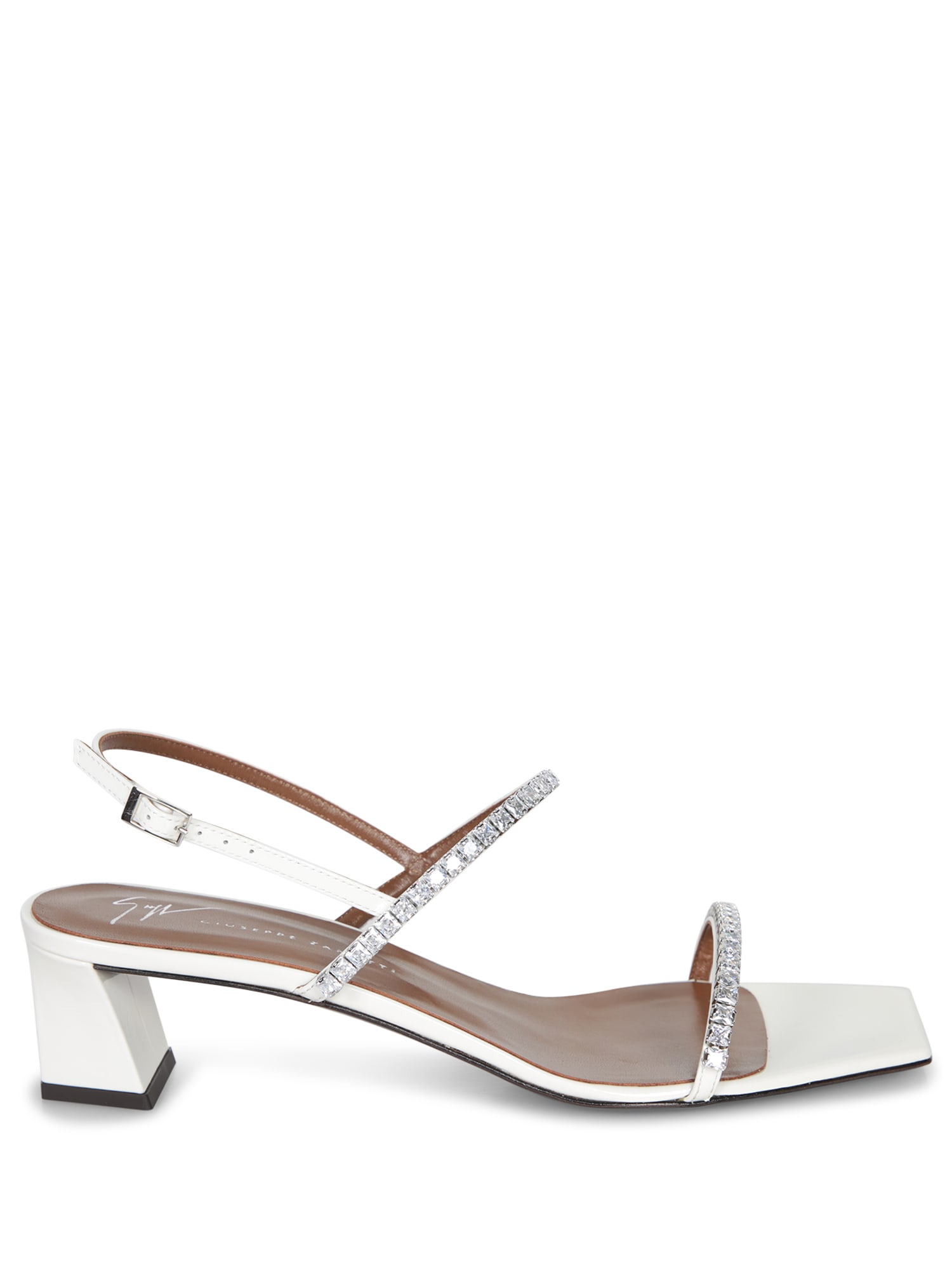 White Jewel Heeled Sandals