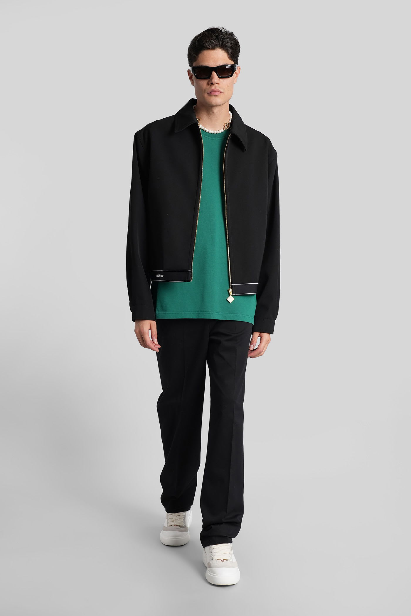 Casablanca Wool-twill Track Jacket In Black