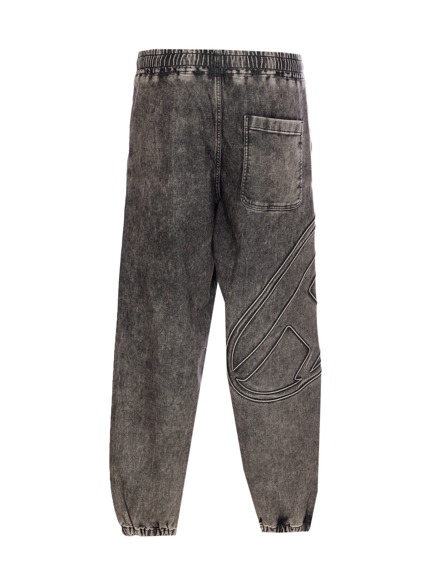 Diesel Track Pants With Embroidered Detail And Pockets In Gray
