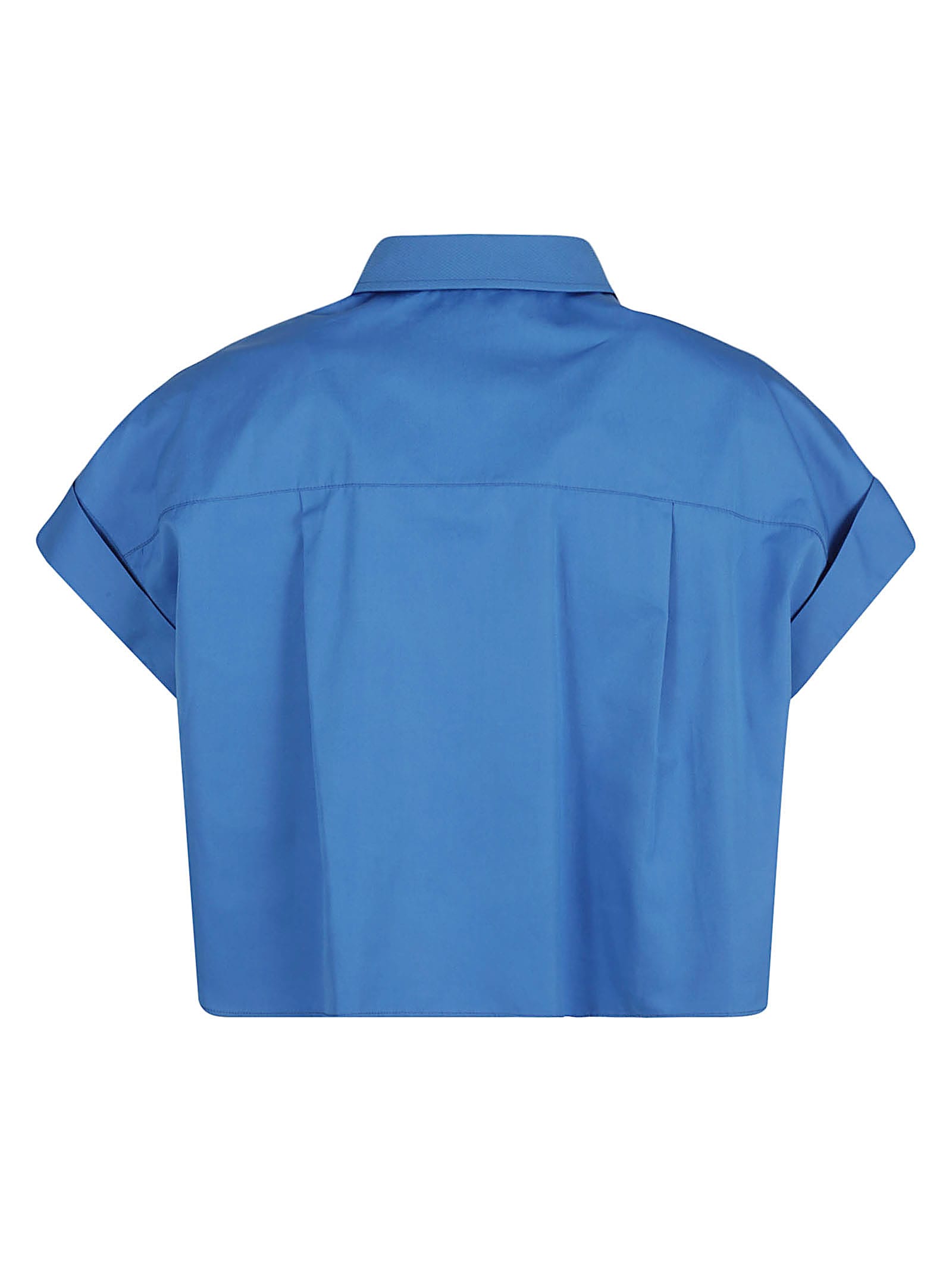 Shop Alexander Mcqueen Cropped Shirt In Galactic Blue