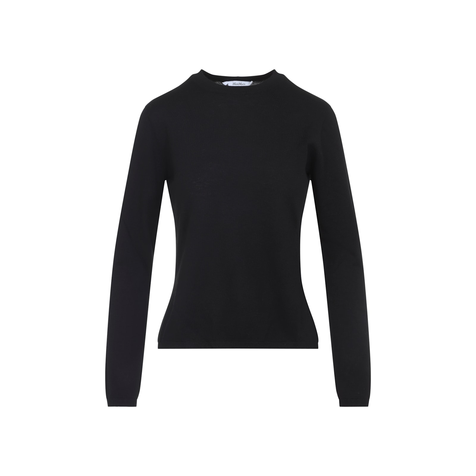 Max Mara Cashmere Crew Neck Slim Fit Sweater In Black