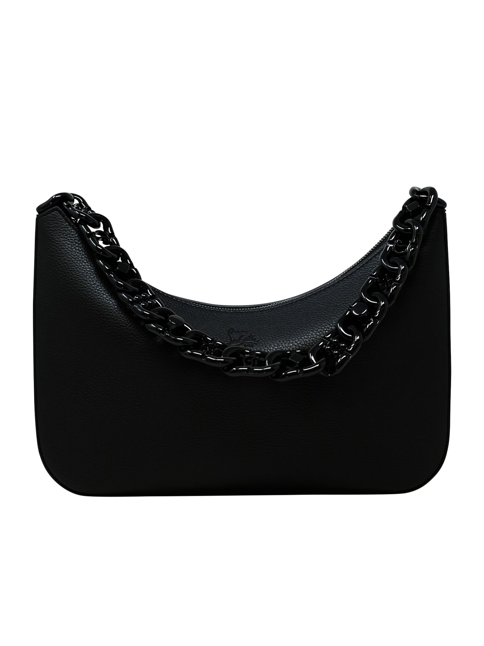 Shop Christian Louboutin Black Leather Large Chain Loubila Handbag