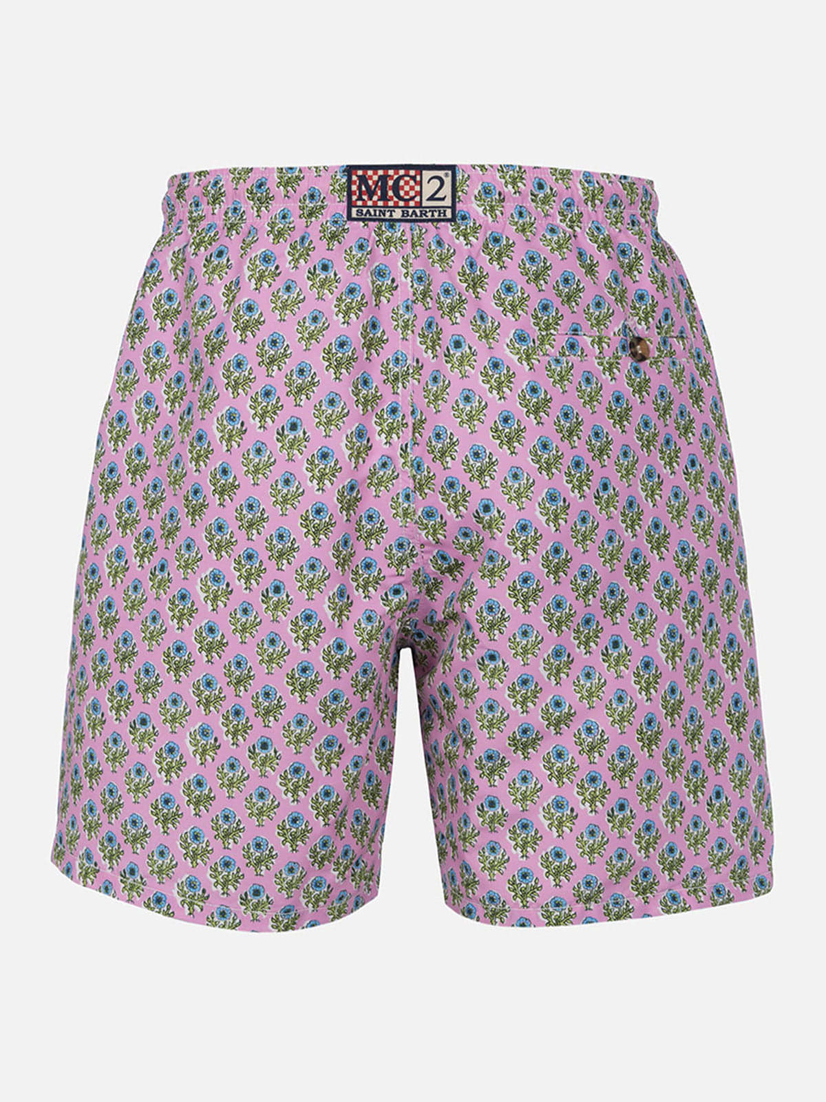 Shop Mc2 Saint Barth Man Mid-length Swim-shorts Caprese In Pink