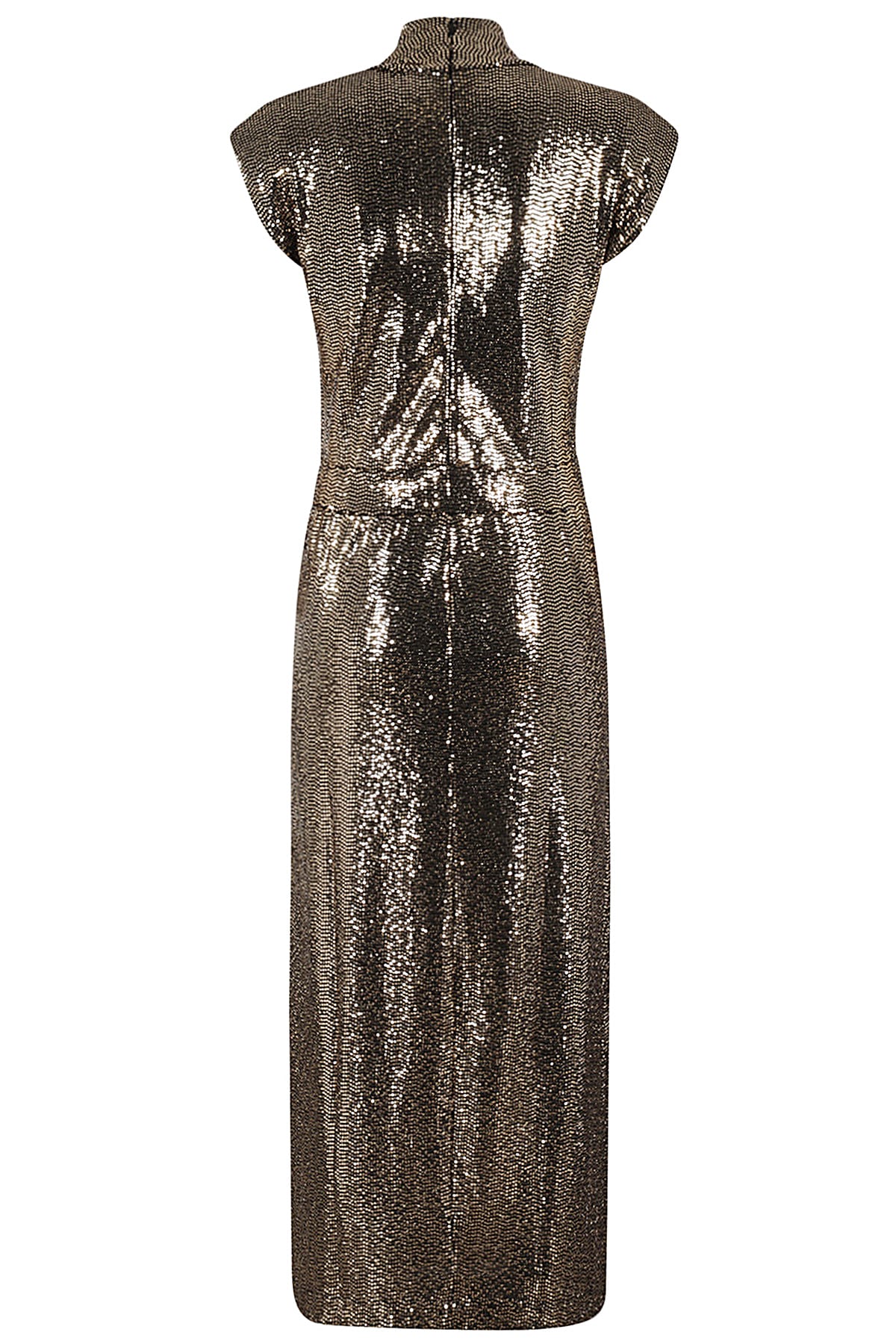 Shop Essentiel Antwerp Gonnak Fitted Jersey Dress In Gold