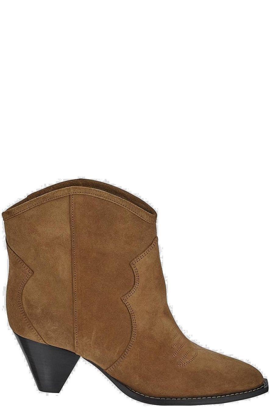 Shop Isabel Marant Darizio Almond-toe Boots In Buff