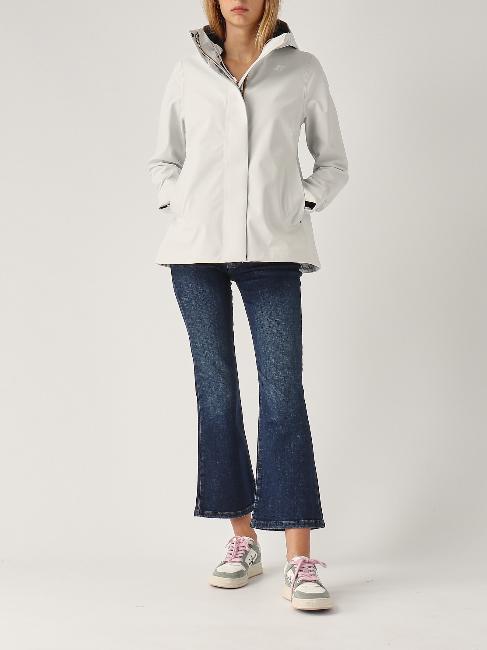 Shop K-way Madalina Bonded Jacket In Bianco