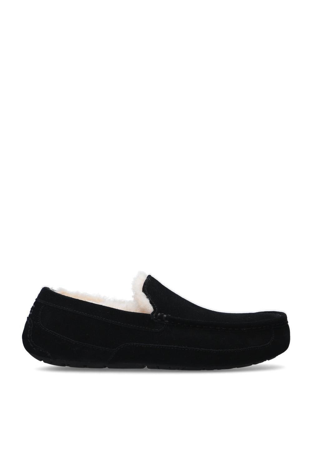 Shop Ugg M Ascot Suede Moccasins In Black