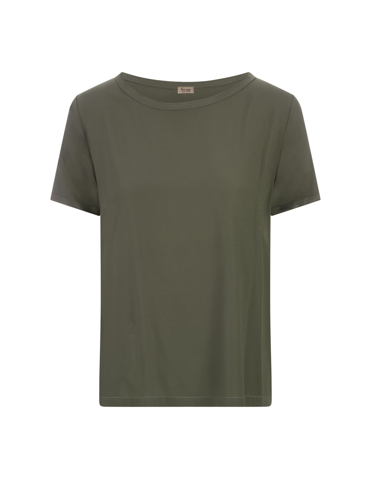 Shop Her Shirt Military Green Opaque Silk T-shirt