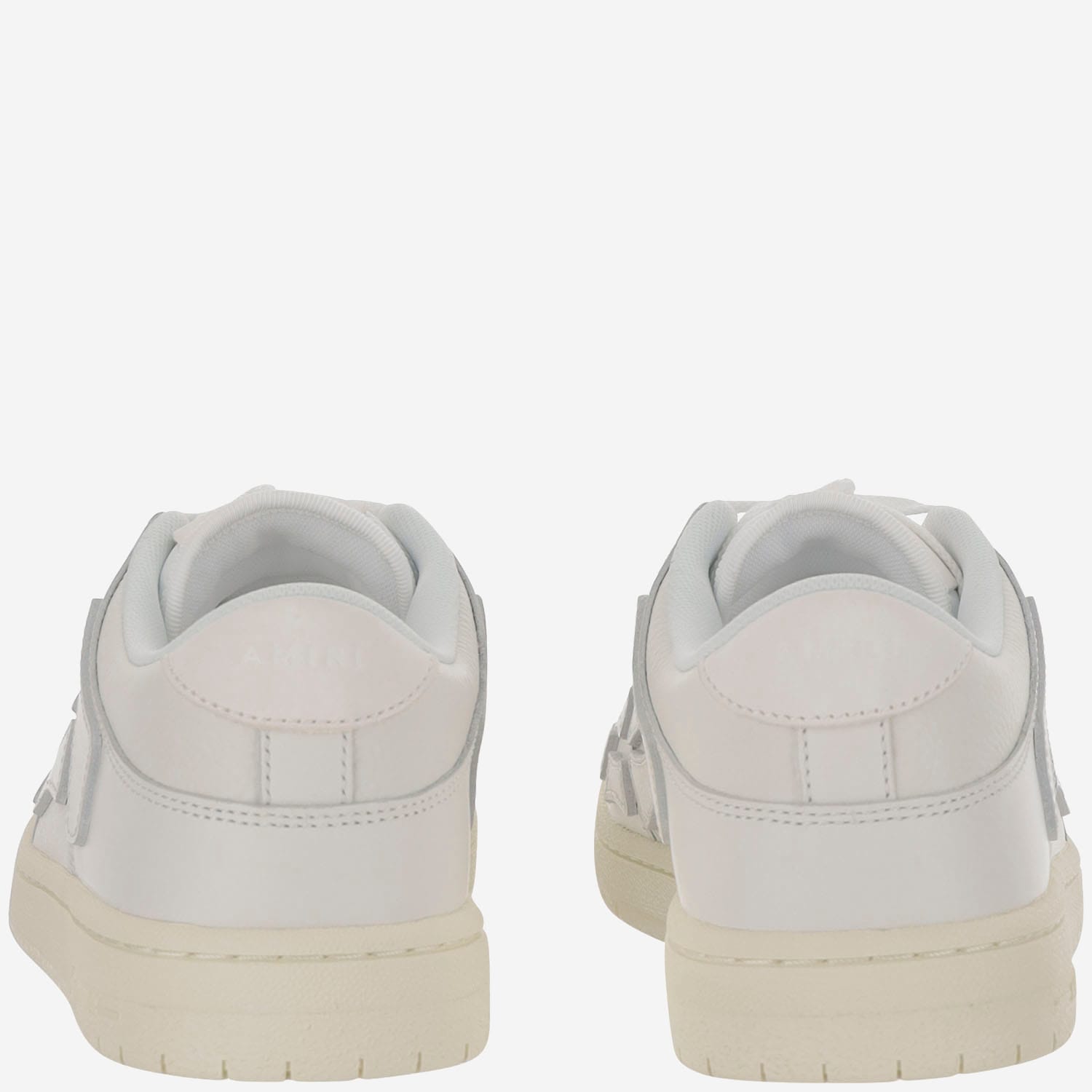 Amiri Skel Top Low White Sneakers With Skeleton Patch In Leather Man