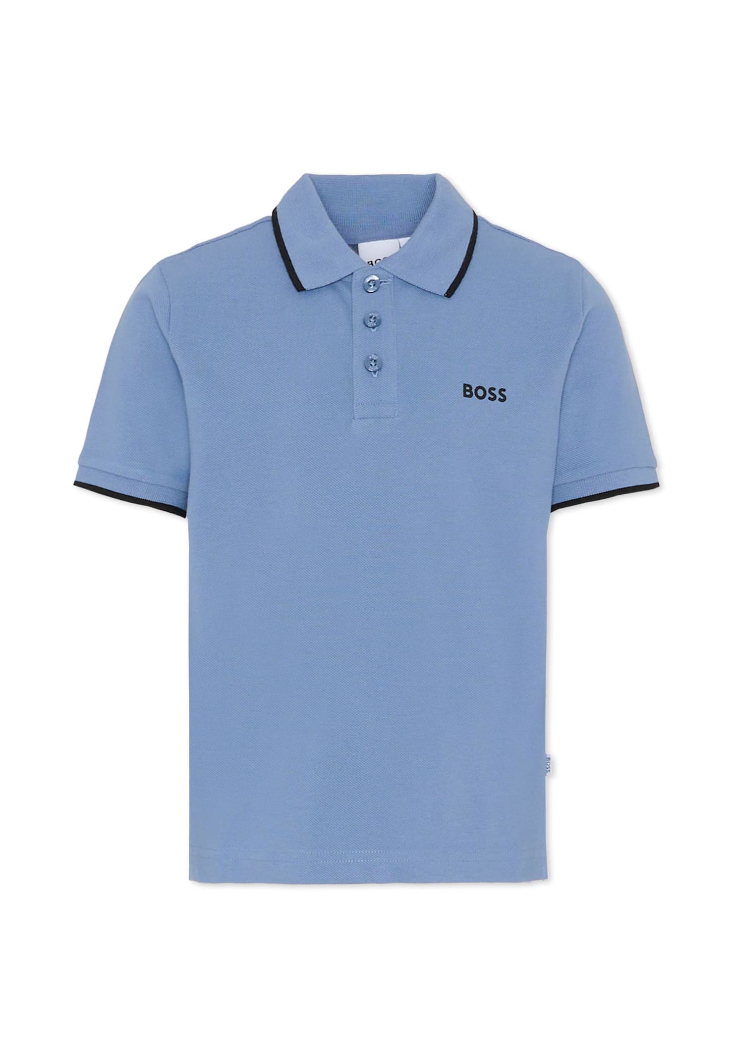 Hugo Boss Kids' Light Blue Polo Shirt For Boy With Polo