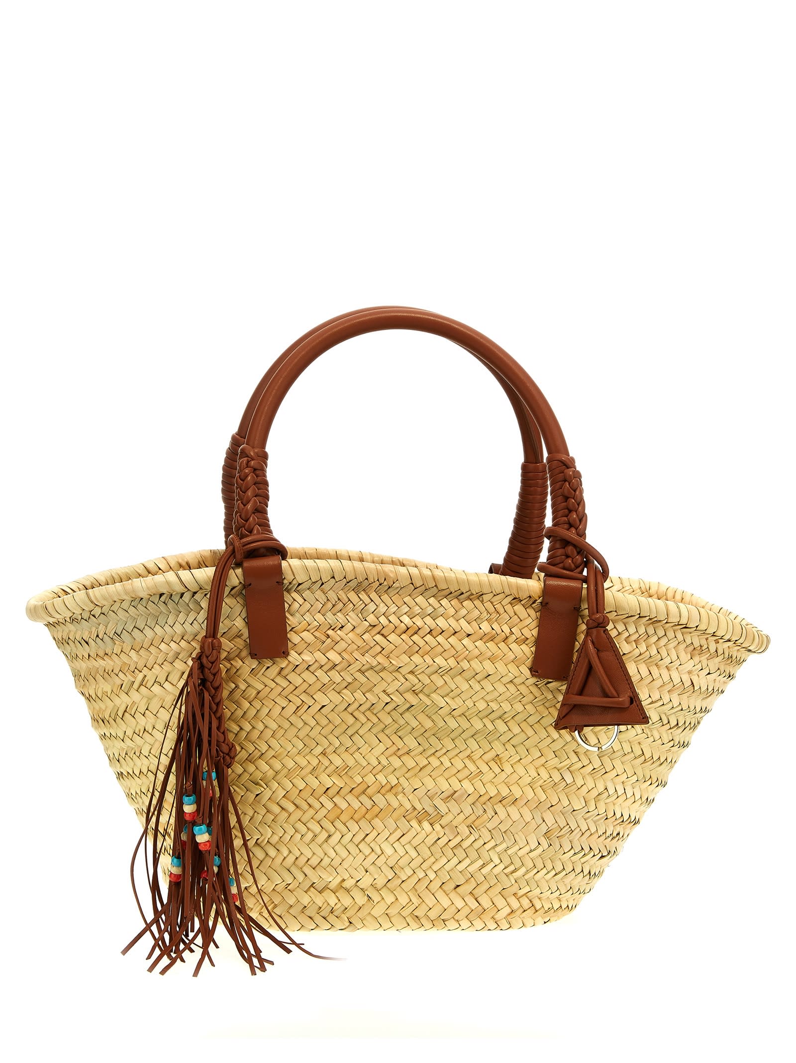 Shop Alanui Icon Palm Leaf Big Handbag In Multicolor