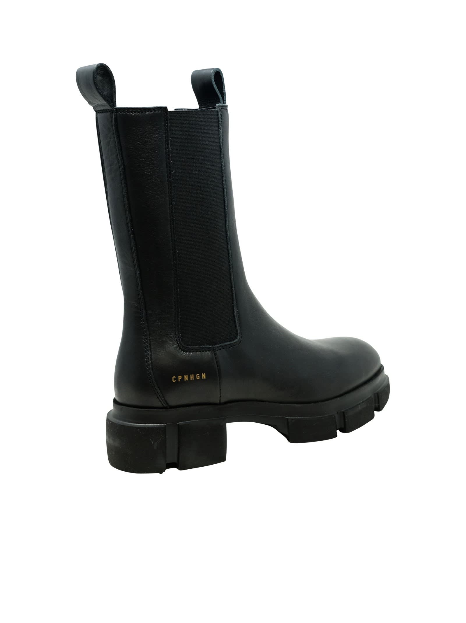 Copenhagen Elastic-panelled Lug-sole Chelsea Boots In Black