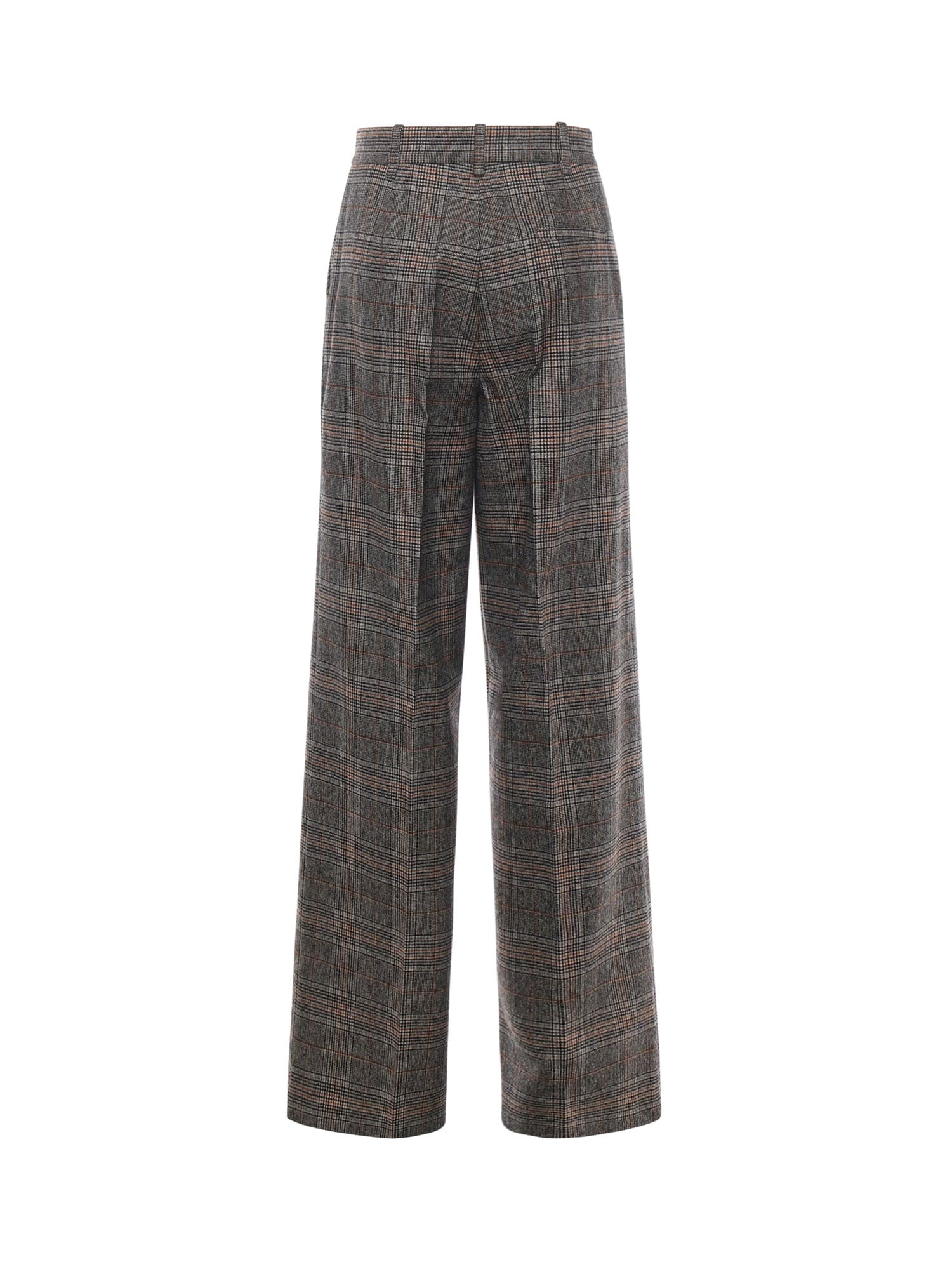 Pinko Wide-leg Trousers With Check Pattern In Gray