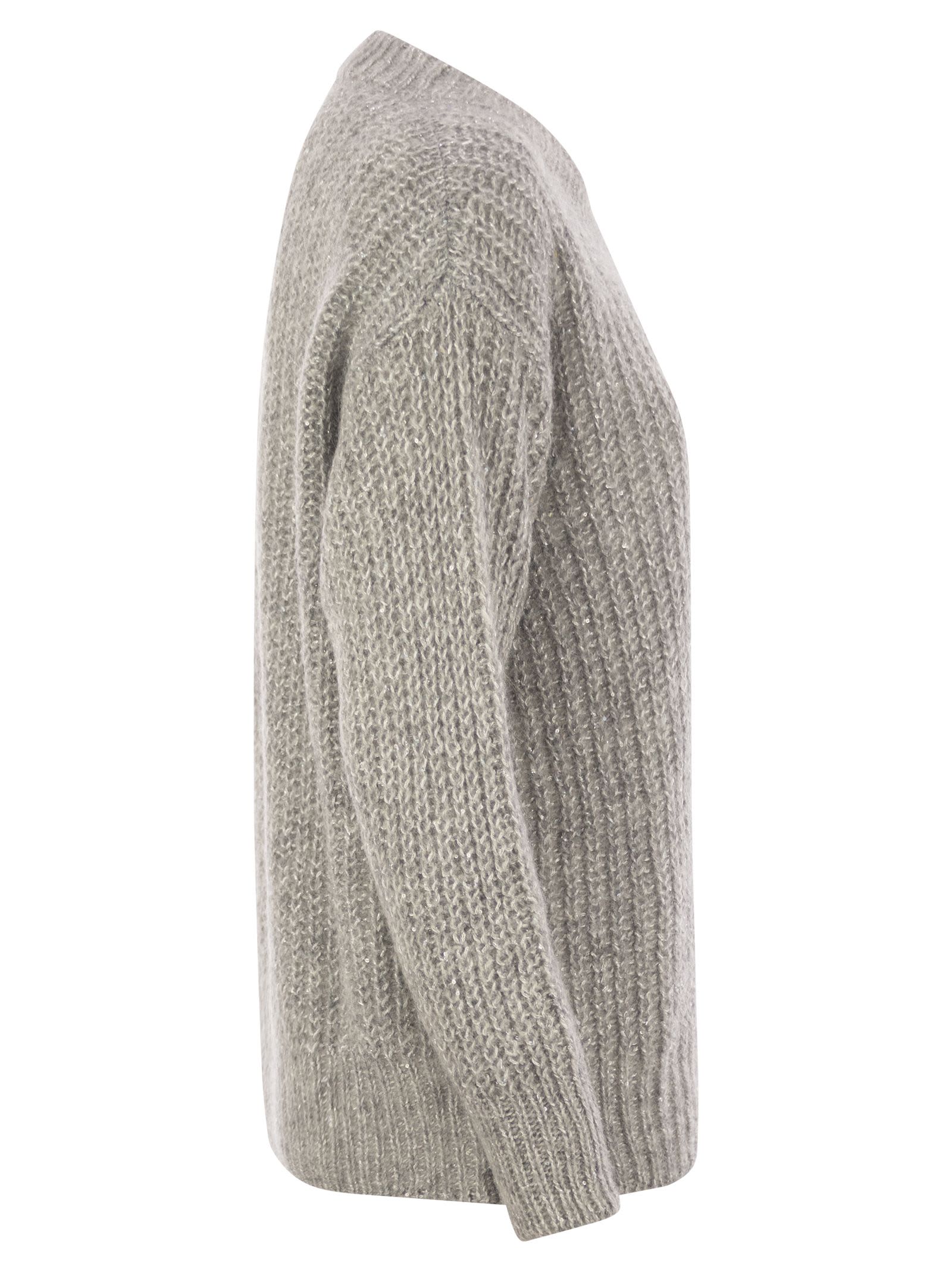 Shop Herno V-neck Sweater In Light Grey