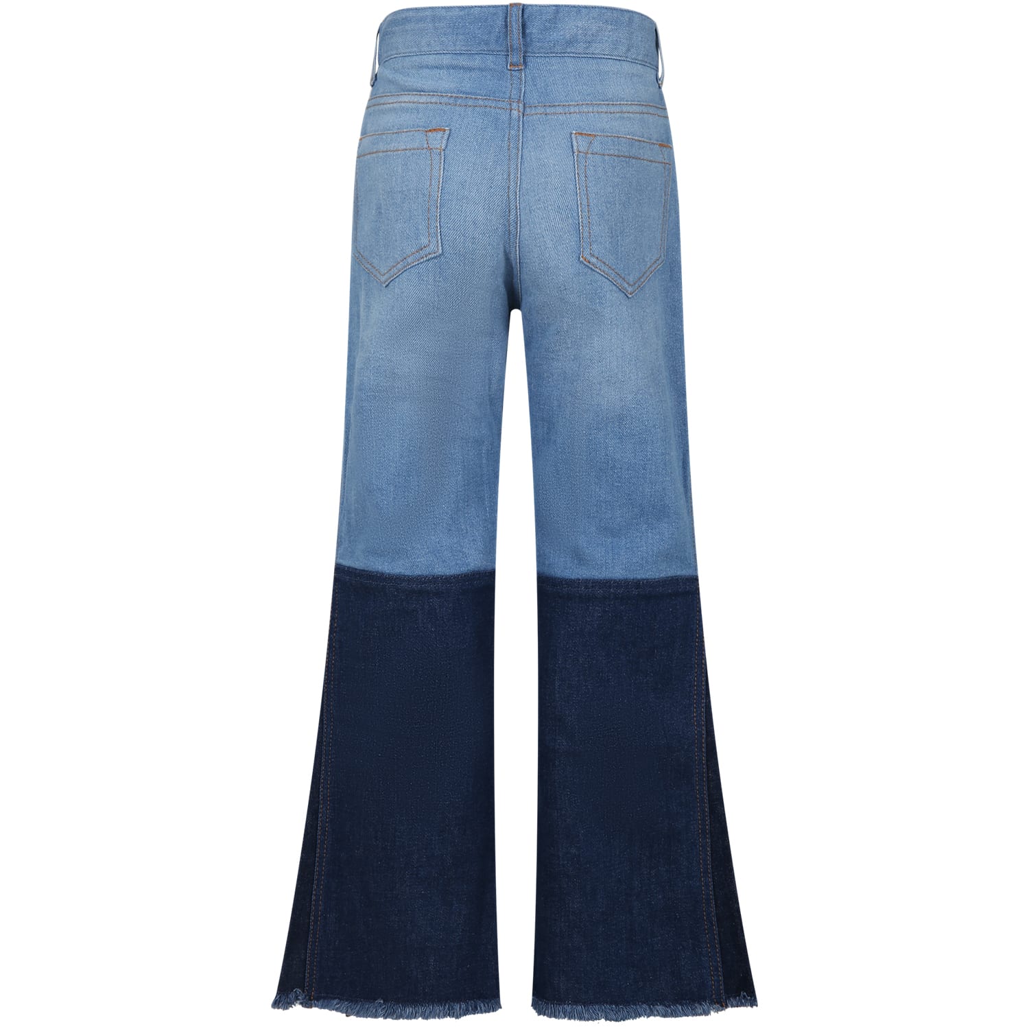 Shop Chloé Light Blue Jeans For Girl With Logo In Denim