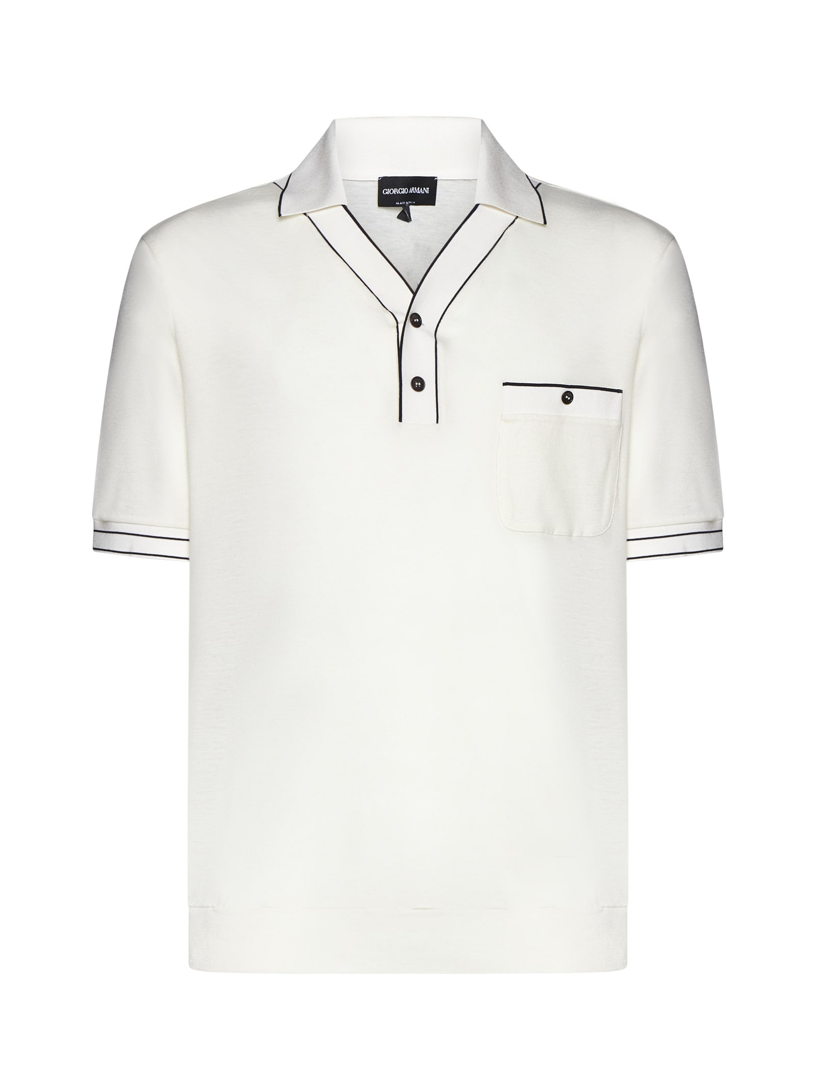 Shop Giorgio Armani Polo Shirt In Gesso