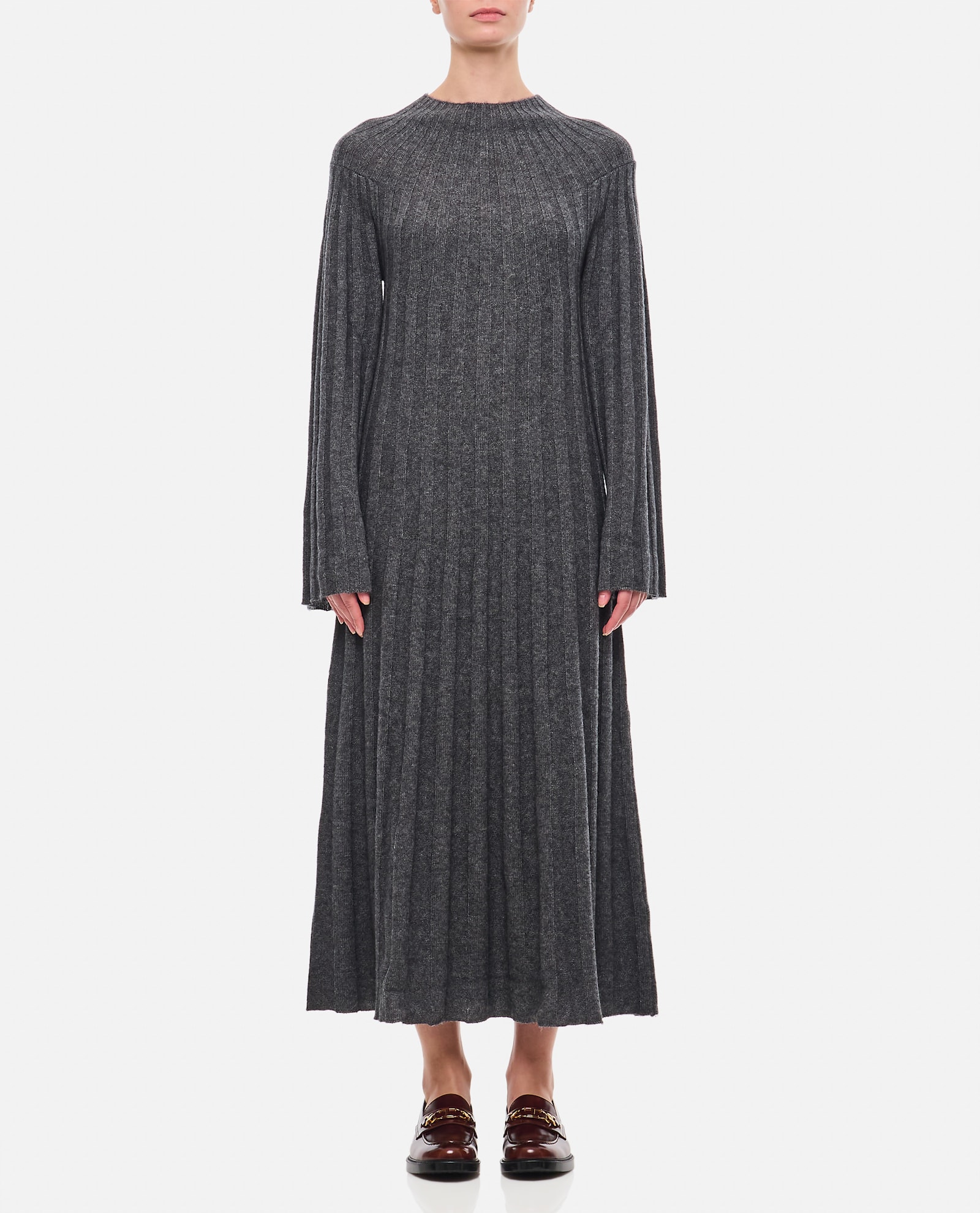 Shop Loulou Studio Irma Knit Dress In Grey